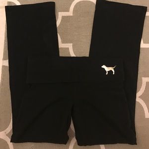 PINK yoga pants ||L|| fold over top