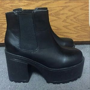 Black platform shoes