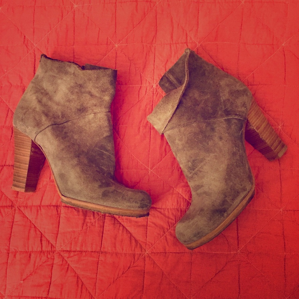 Designer suede booties