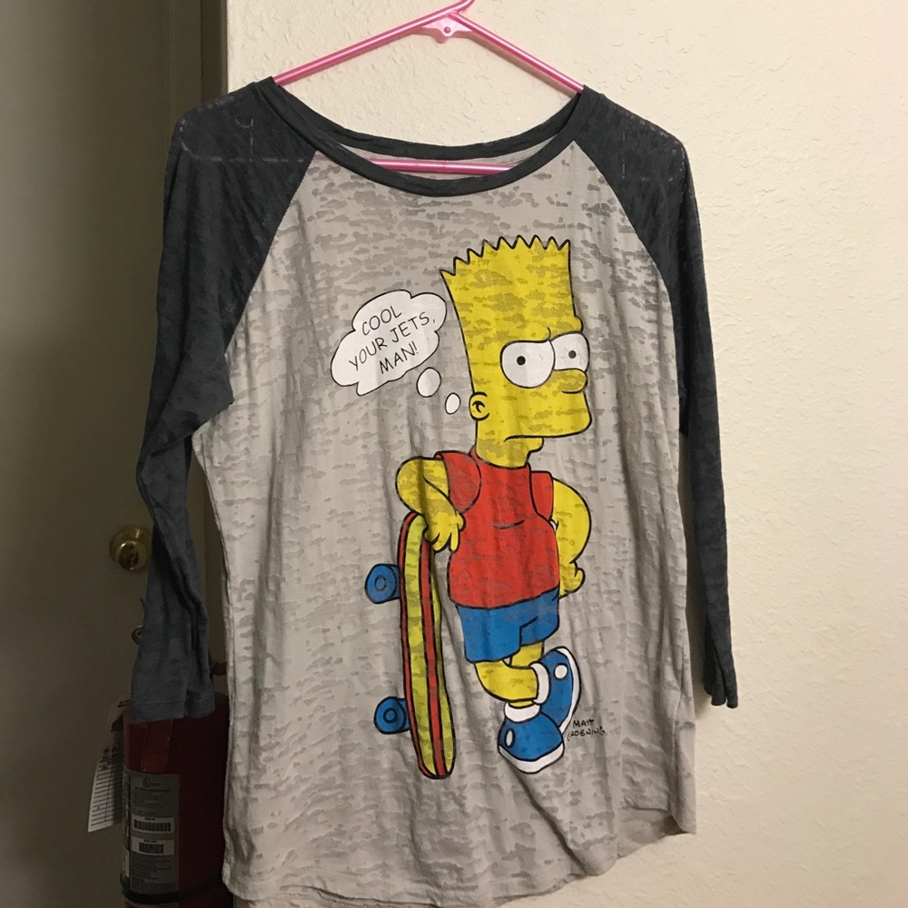Bart Simpson long sleeve burnout shirt