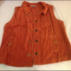 Orange corduroy vest