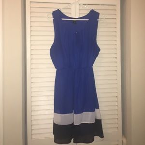 Blue and white dress