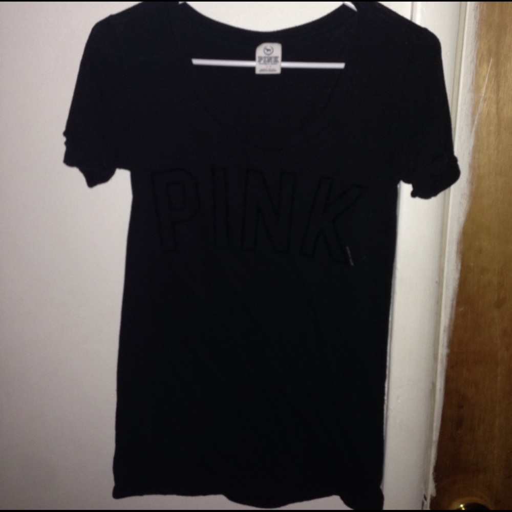 VS PINK Black Logo Tee