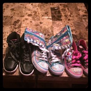 Girl tennis shoes. Skechers and cupcake