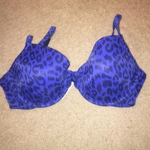 VS PINK blue and black leopard bra
