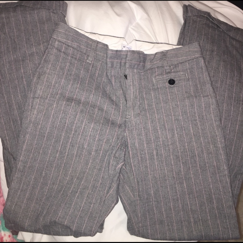 Gap  grey and pink pinstripe work pants slacks