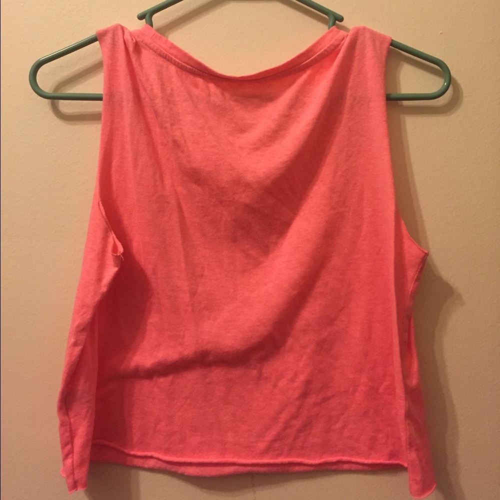 Neon coral crop top