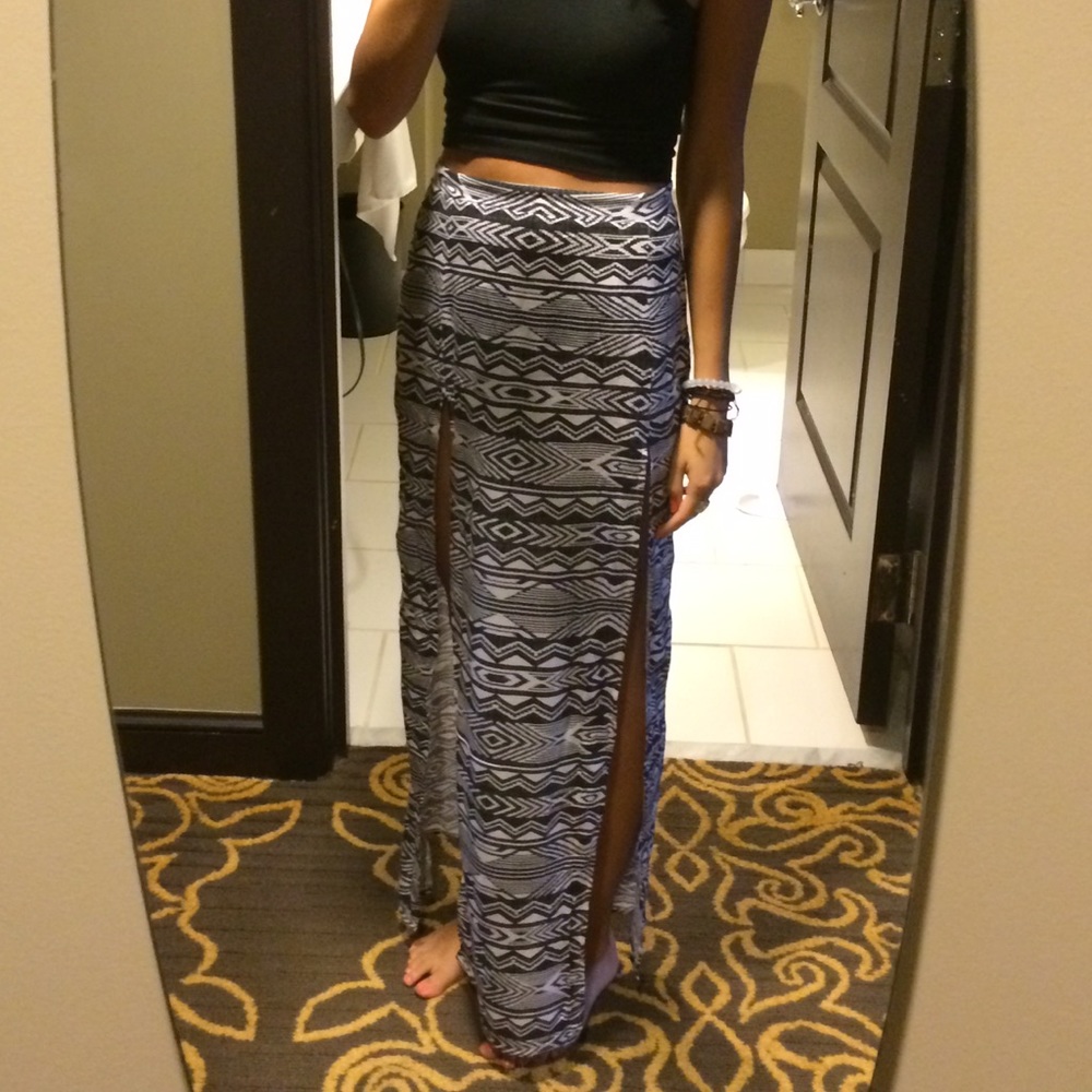 Aztec Print Maxi Skirt