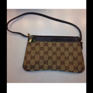 Gucci bumble bee pochette clutch Brown jacquard