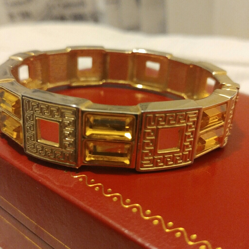 Gold color bangle pave