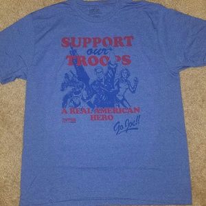 Support Our Troops Patriotic GI Joe blue t-shirt