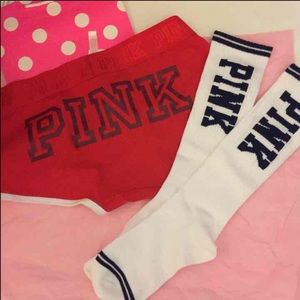 NWT VS PINK LOGO high Socks ONLY