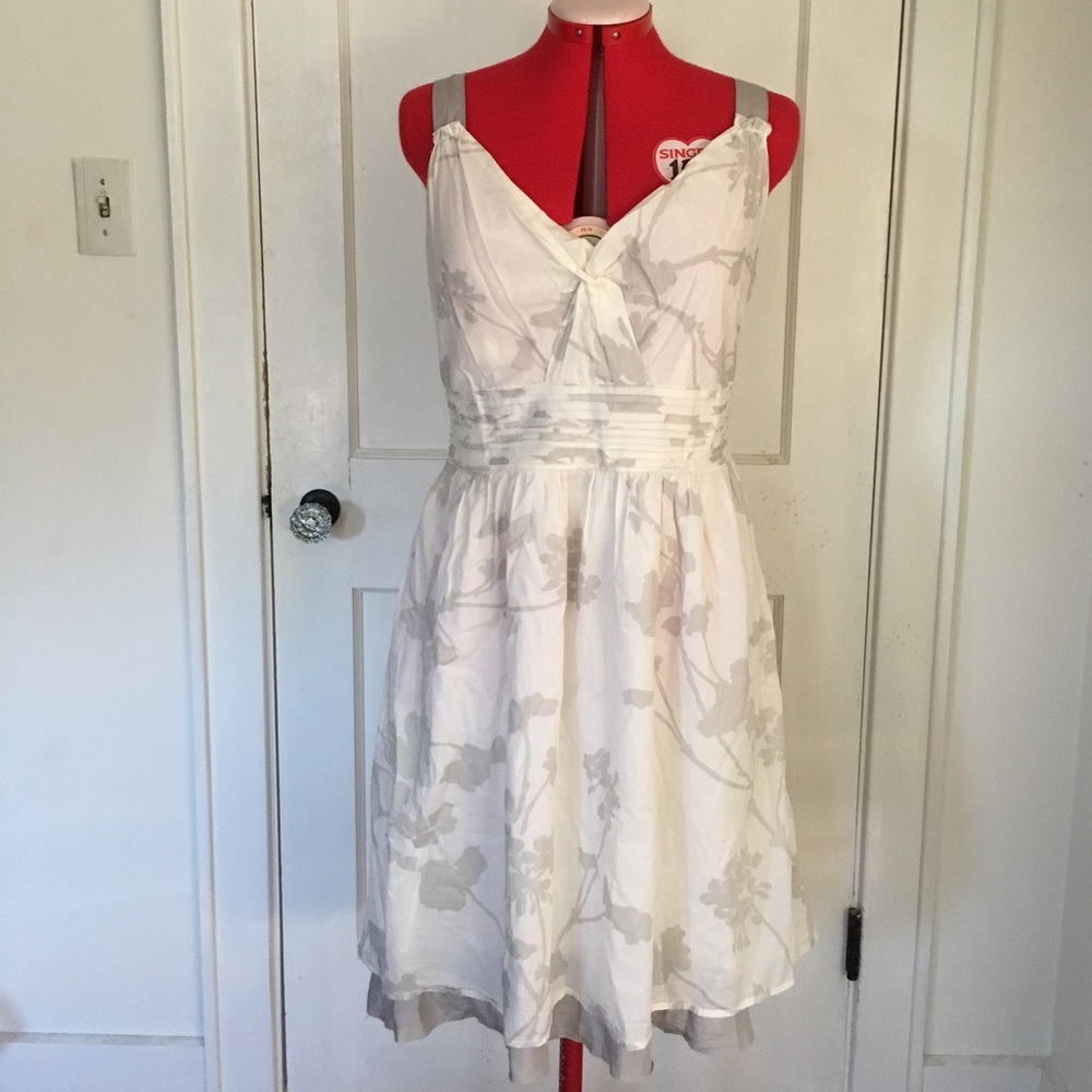 LOFT white floral sun dress