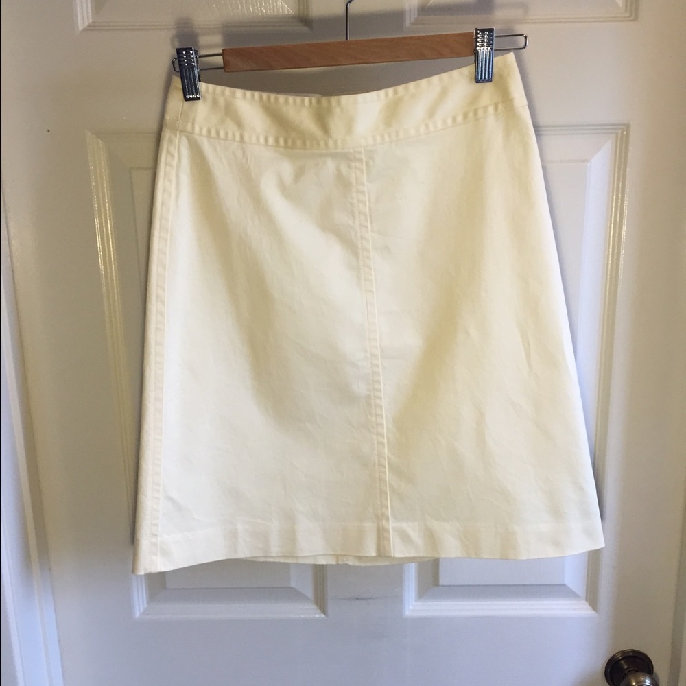 Banana Republic light yellow skirt.  Knee length.
