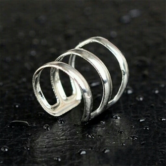 NEW! Set of 2 Silver & Gold Plated Cuff Earring - Picture 4 of 7