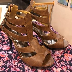 Light Brown Strap Heel - Size 8
