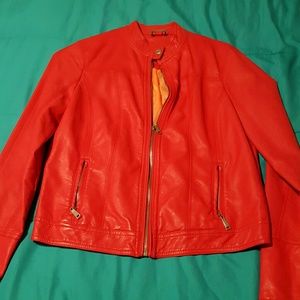 Pink cute leather jacket