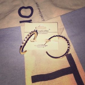 Gold diamond hoop earrings