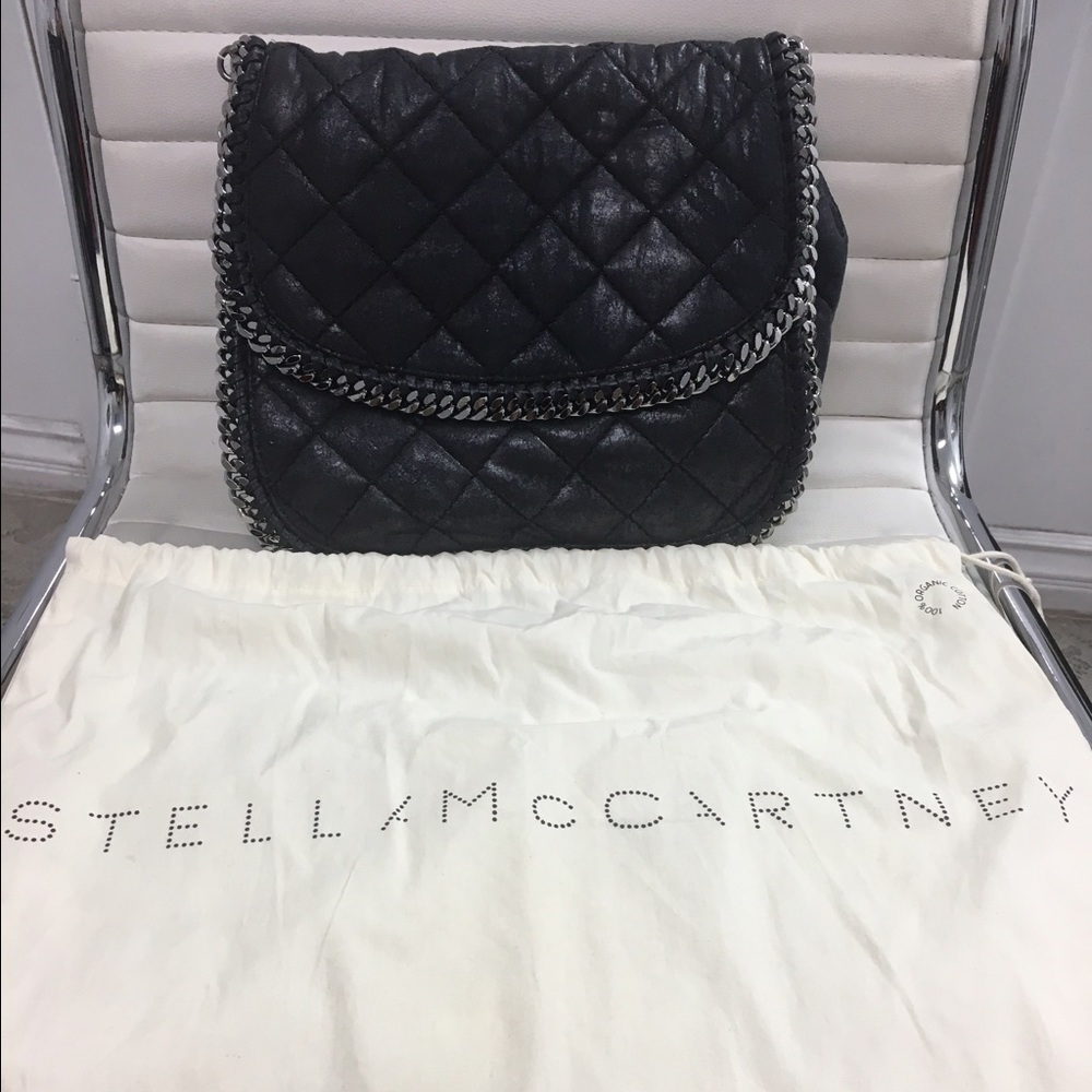 Stella McCartney Black Falabella Shaggy Deer Bag