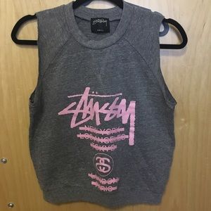 Stussy dark grey tank top