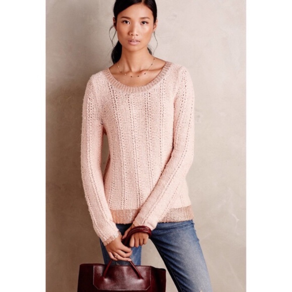 Anthro pink sweater
