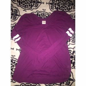 Victoria secret purple white striped shirt
