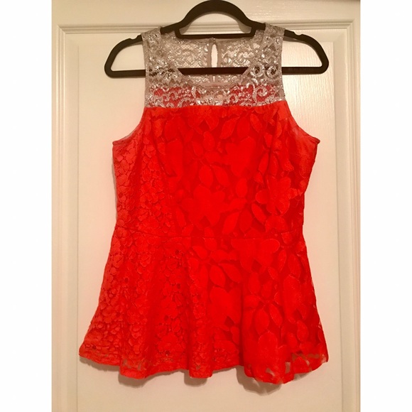 Anthropologie Lace Peplum Top - Picture 3 of 4