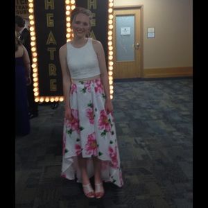 Beautiful 2 piece floral prom dress