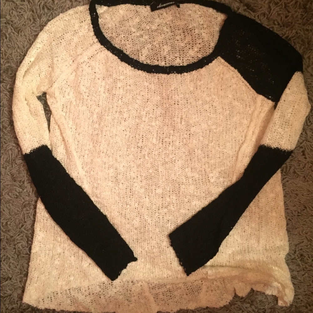 Cream and Black Sweater