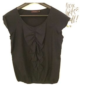 Black ruffle front blouse from the limited