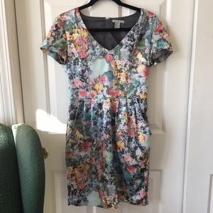 Floral Watercolor Satiny Dress