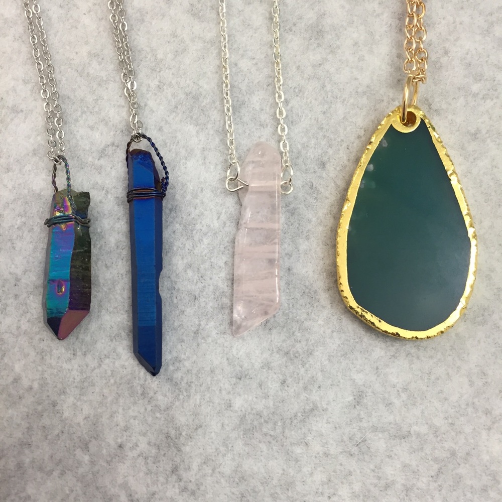 Bundle of 4 Natural Stone Necklaces