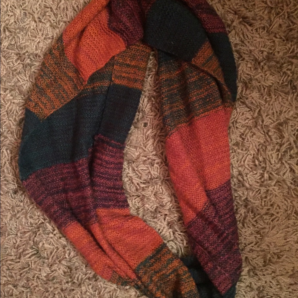 Tri colored scarf- orange blue purple