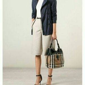 Burberry sycamore house check horseshoe hobo