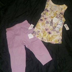 🆕Floral print tank top & Solid matching pants