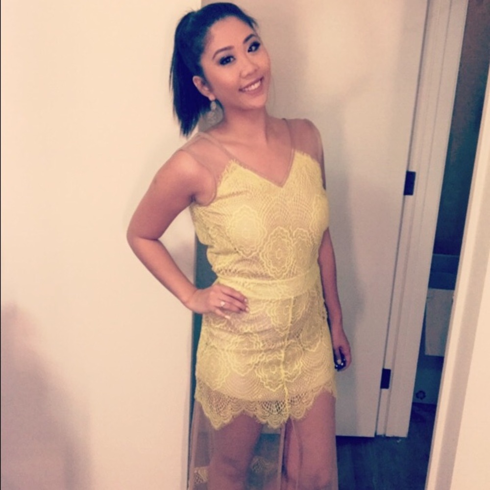 Embroidered mesh dress