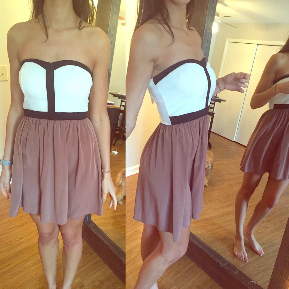 Strapless Colorblock Dress