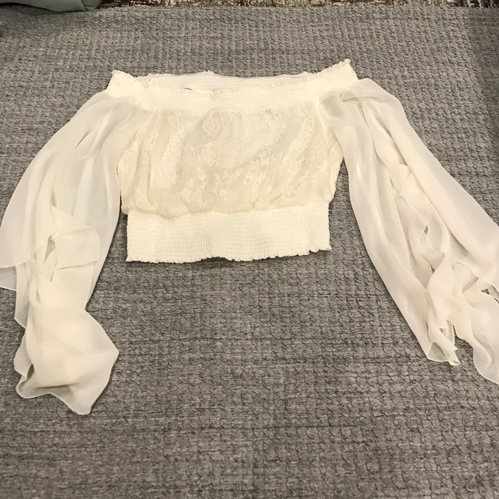 Bebe lace off the shoulder top