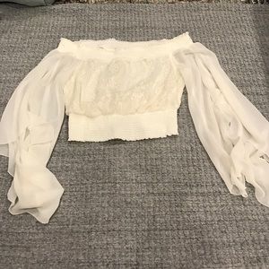 Bebe lace off the shoulder top