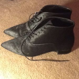 Zara leather pony hair Nwt booties