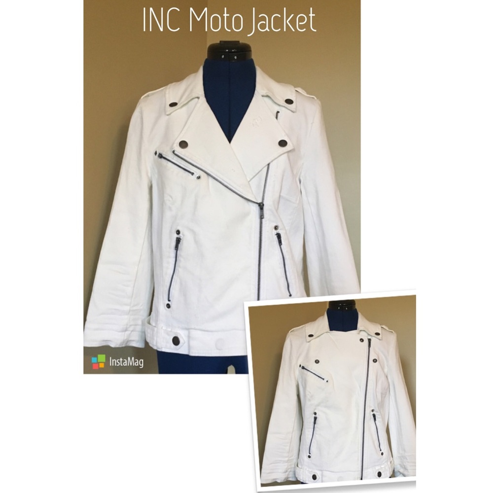 INC White Moto Jacket