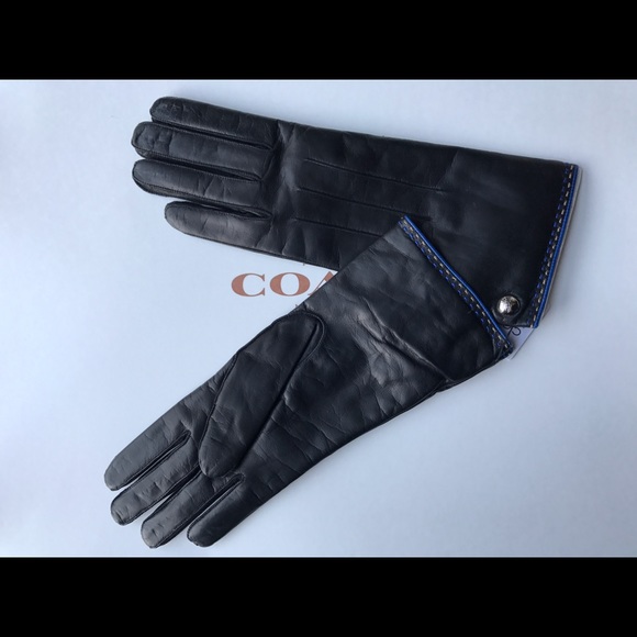 NWT Coach Basic Winter Leather Gloves 82821 Size 7 - Picture 4 of 8