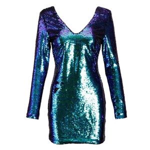 Green Sequin Party Dress