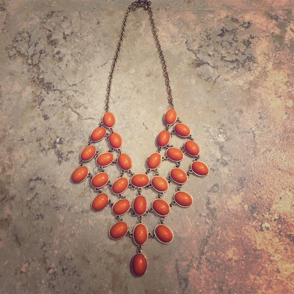 Orange and Gold Necklace ⭐️ - Picture 2 of 3