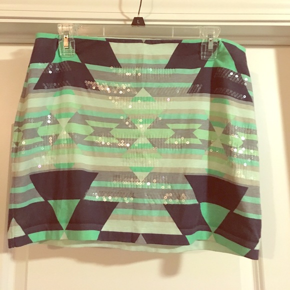 Express Aztec Print with Clear sequin Skirt - Picture 1 of 3