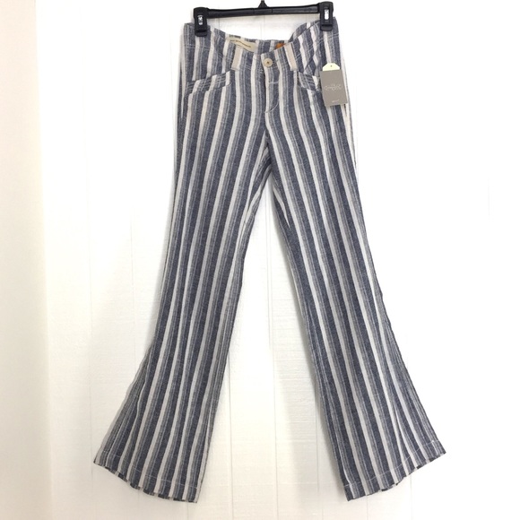 NWT ANTHROPOLOGIE Pilcro Striped Linen Trousers - Picture 4 of 8