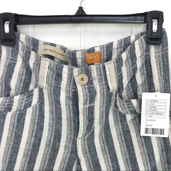 NWT ANTHROPOLOGIE Pilcro Striped Linen Trousers - Picture 5 of 8