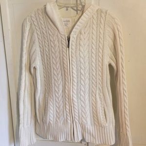 White zip up sweater