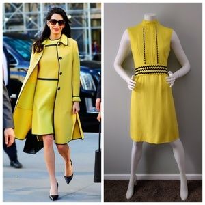Vintage Dresses Vtg Taxicab Yellow Sheath Bric Brac Trim Dress L Poshmark