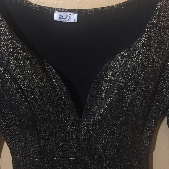 Black & Gold Shimmer Dress - Picture 2 of 2